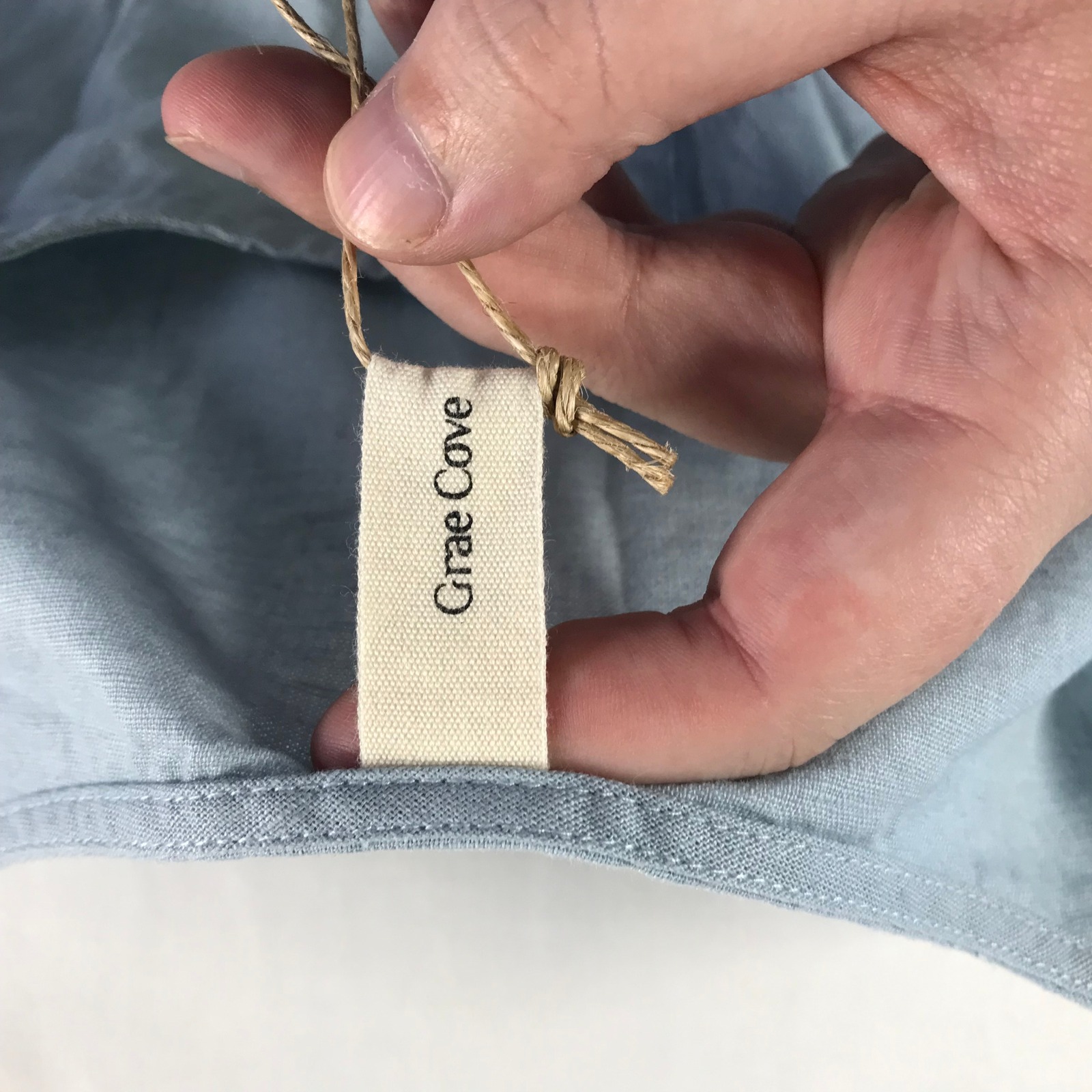 Grae Cove Light Blue Linen Cotton Wide Leg Button Front Jumpsuit Womens Sz M Nwt — image 5 of 8
